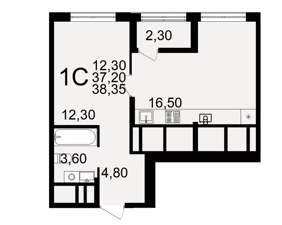 1-к кв. Рязанская область, Рязань Льговская ул., 10 (38.35 м) - Фото 1