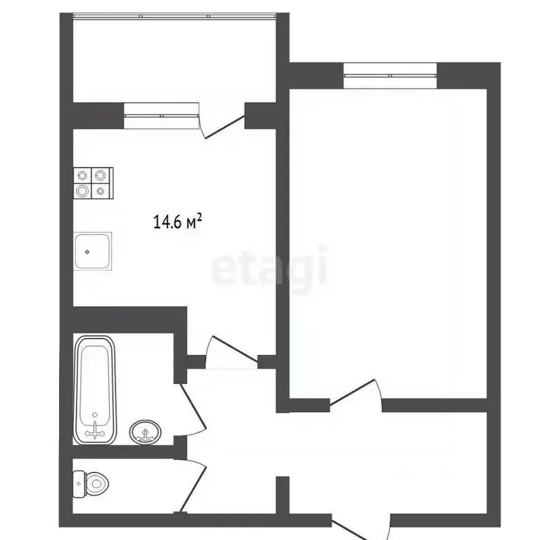 1-к кв. Тюменская область, Тюмень ул. Николая Федорова, 17 (37.0 м) - Фото 2