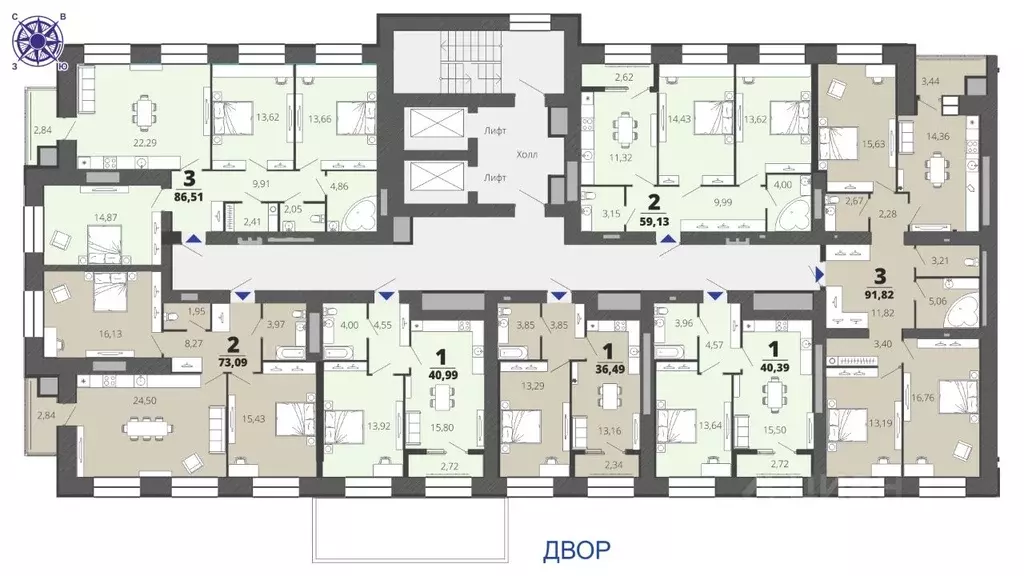 1-к кв. Рязанская область, Рязань Бирюзова Парк жилой комплекс (40.99 ... - Фото 1