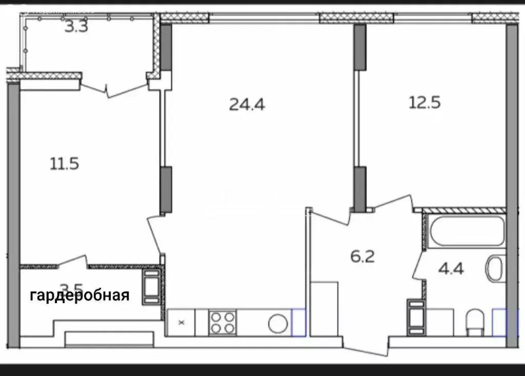 2-комнатная квартира: Анкудиновка, Русская улица, 15 (62.5 м) - Фото 1