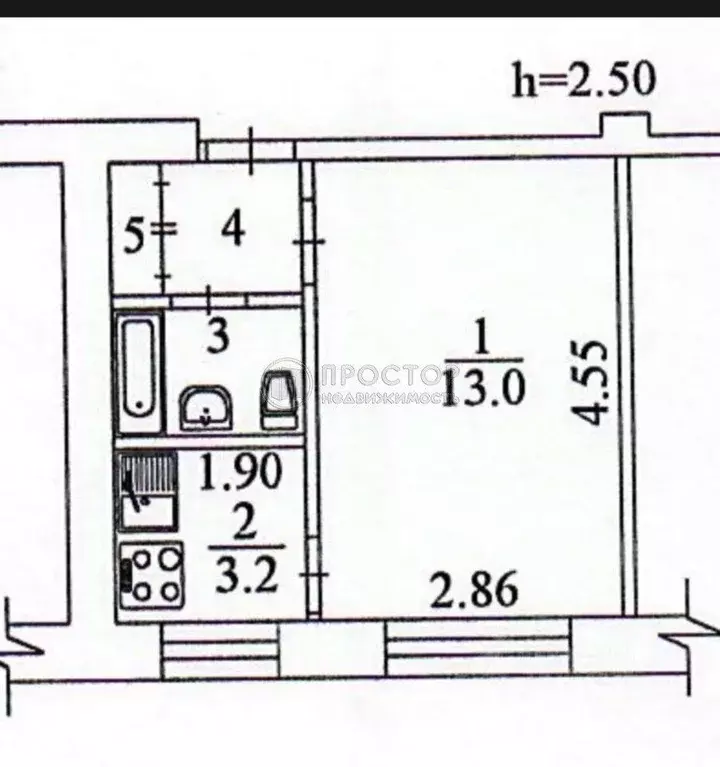 Квартира, 1 комната, 21.4 м - Фото 1
