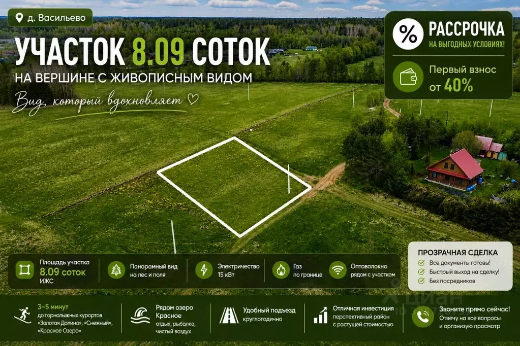 Участок в Ленинградская область, Приозерский район, Красноозерное ... - Фото 1