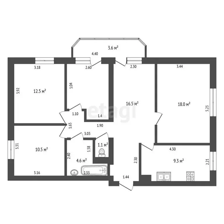 4-комнатная квартира: Прохладный, улица Берегового, 5 (84.1 м) - Фото 0