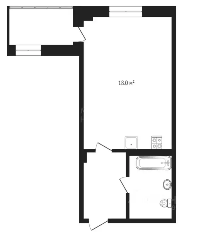 Студия Тюменская область, Тюмень Таврическая ул., 9к5 (34.0 м) - Фото 1