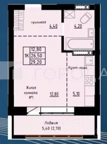 Студия Алтайский край, Барнаул ул. Димитрова, 150 (26.5 м) - Фото 1