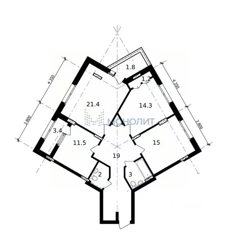 3-к кв. Нижегородская область, Нижний Новгород ул. Владимира ... - Фото 0