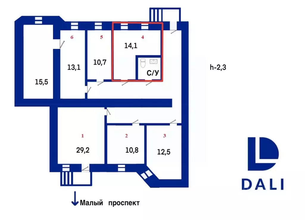 Офис в Санкт-Петербург просп. Малый Петроградской стороны, 12 (14 м) - Фото 2