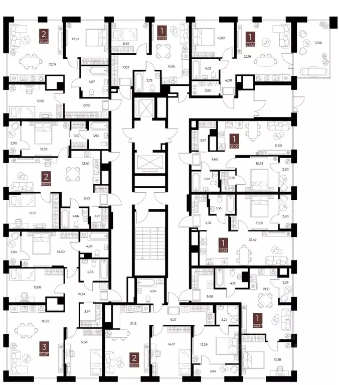 2-к кв. Рязанская область, Рязань ул. Бирюзова, 20с1 (69.42 м) - Фото 2