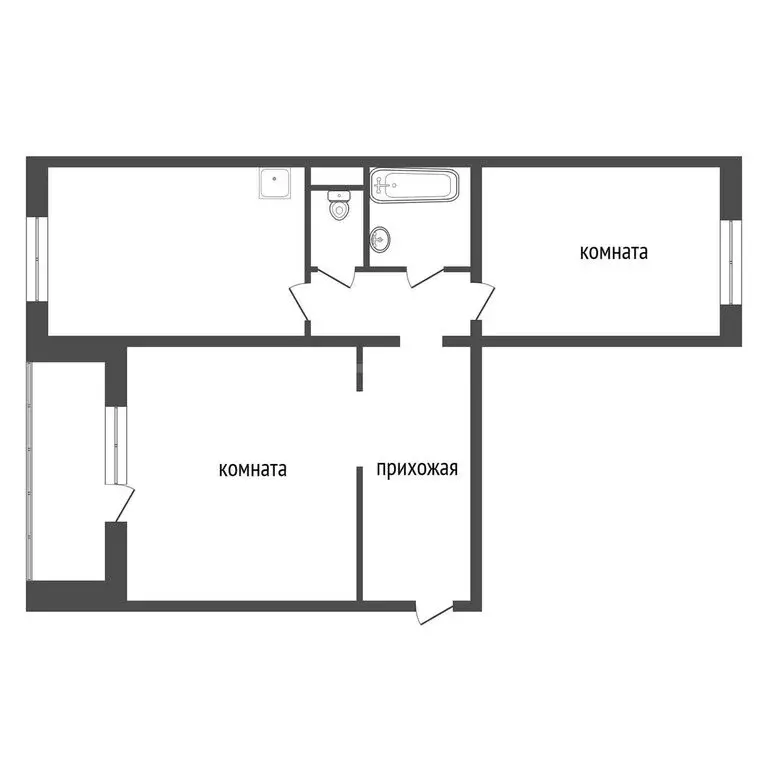 2-комнатная квартира: Красноярск, Абытаевская улица, 4А (57.1 м) - Фото 1