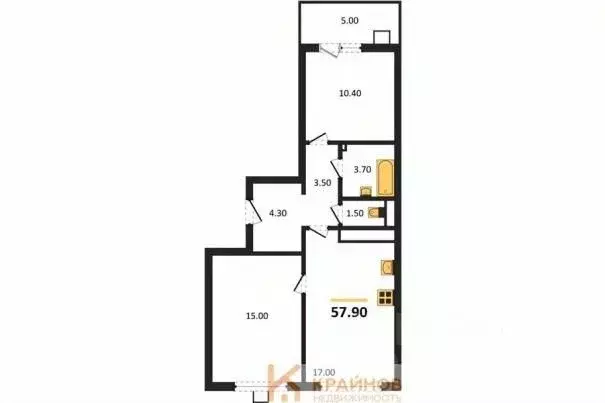 2-к кв. Воронежская область, Новоусманский район, пос. Отрадное ул. ... - Фото 0