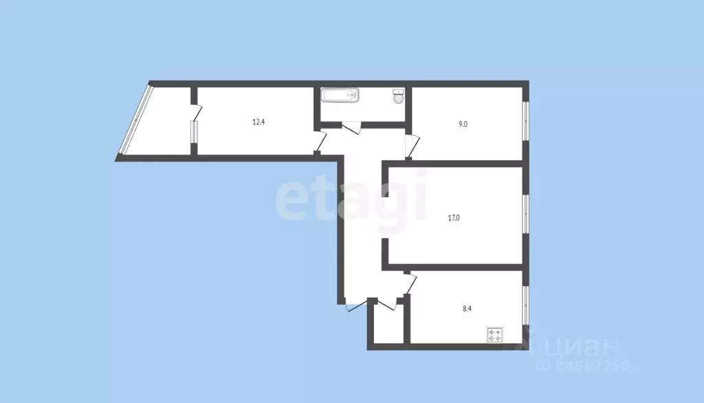 3-к кв. Карачаево-Черкесия, Усть-Джегута Московский мкр, 6 (60.6 м) - Фото 1