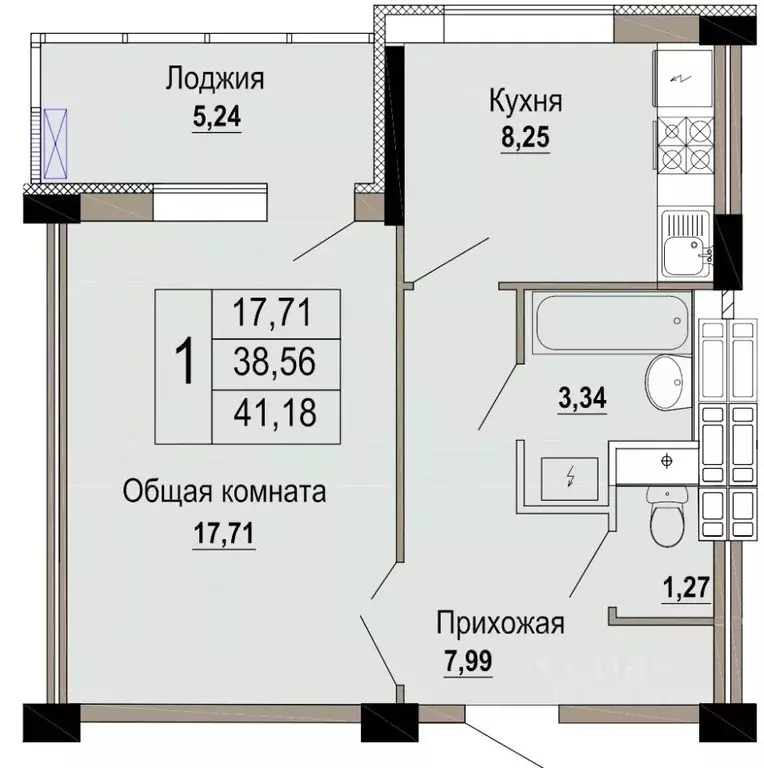 1-к кв. Белгородская область, Старый Оскол Степной мкр, 34 (41.18 м) - Фото 0