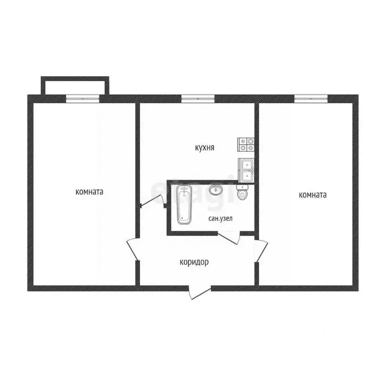 2-к кв. Свердловская область, Нижний Тагил ул. Новострой, 6 (42.0 м) - Фото 1