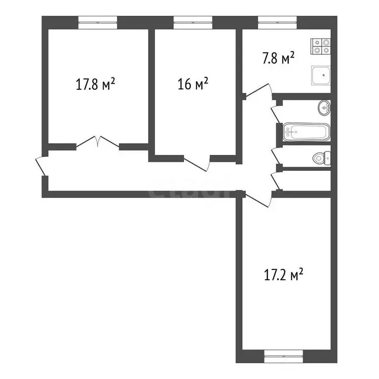 3-комнатная квартира: Тула, Первомайская улица, 1/8 (72 м) - Фото 1