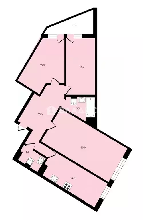 3-к кв. Санкт-Петербург Туристская ул., 15к2 (102.0 м) - Фото 2