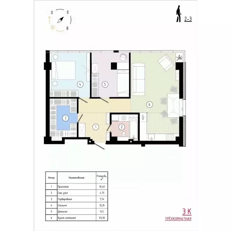 3-к кв. Приморский край, Владивосток Острогорный жилой комплекс (77.66 ... - Фото 1