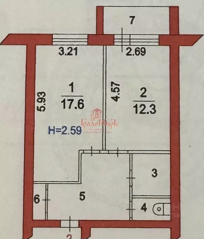 1-к кв. Московская область, Сергиево-Посадский городской округ, с. ... - Фото 2