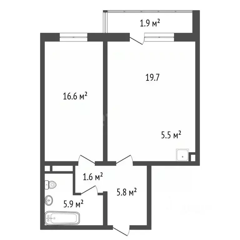 2-к кв. Красноярский край, Красноярск Судостроительная ул., 31Ж (45.6 ... - Фото 2