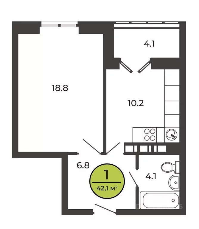 1-к кв. Брянская область, Брянский район, Свенское с/пос, пос. Свень ... - Фото 1