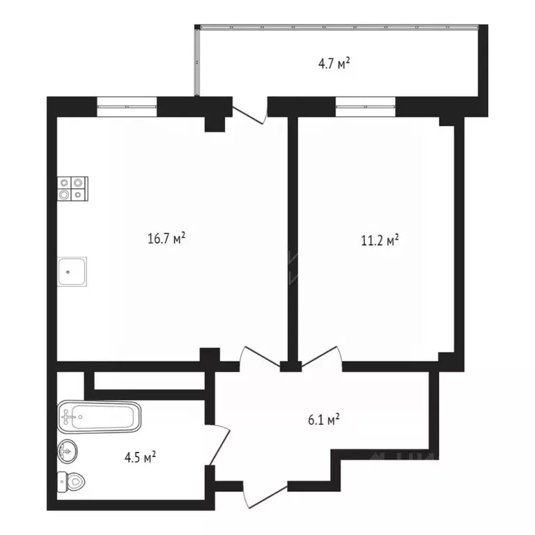 1-к кв. Тюменская область, Тюменский муниципальный округ, д. Патрушева ... - Фото 2