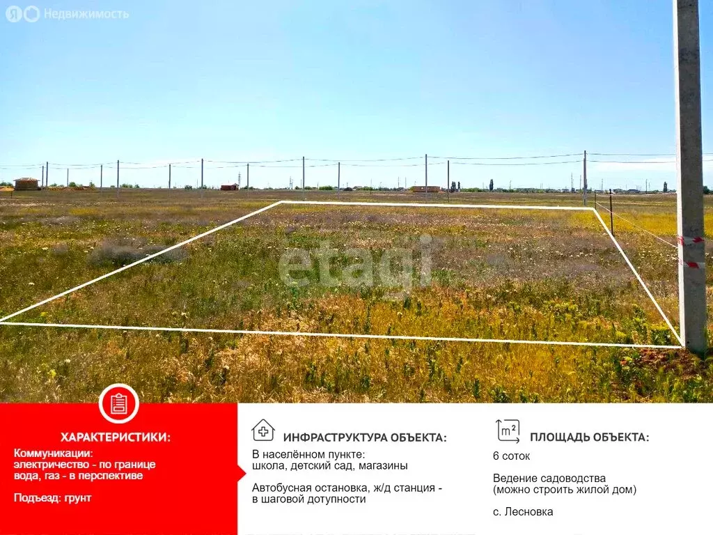 Участок в Сакский район, село Лесновка (6 м) - Фото 2
