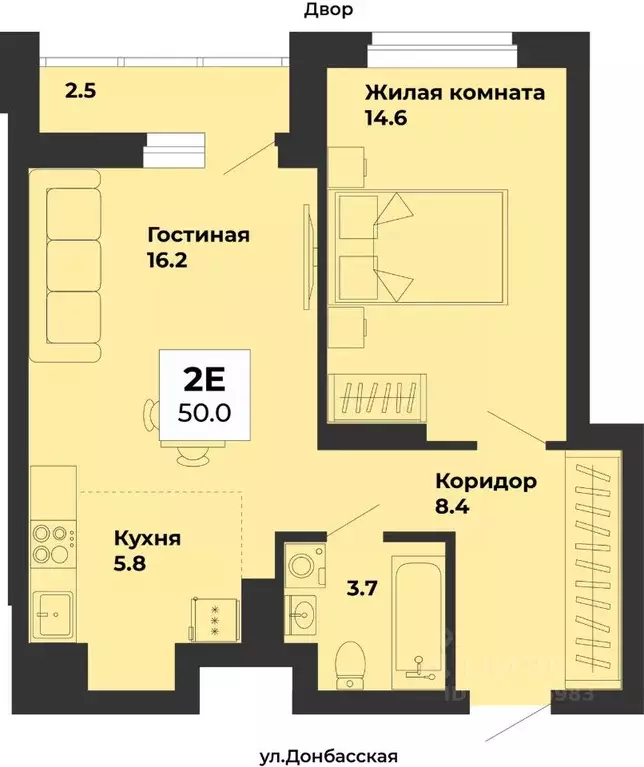 2-к кв. Свердловская область, Екатеринбург Уралмаш жилрайон, ул. ... - Фото 1