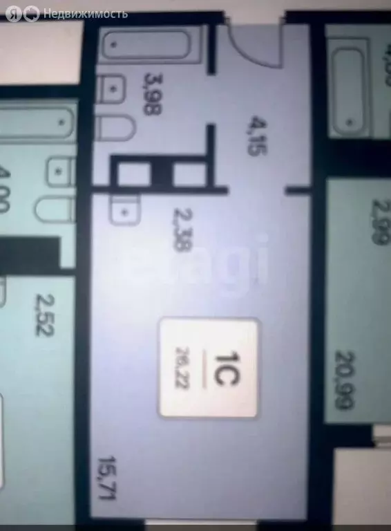 Квартира-студия: Новосибирск, Красный проспект, 180 (26.5 м) - Фото 1