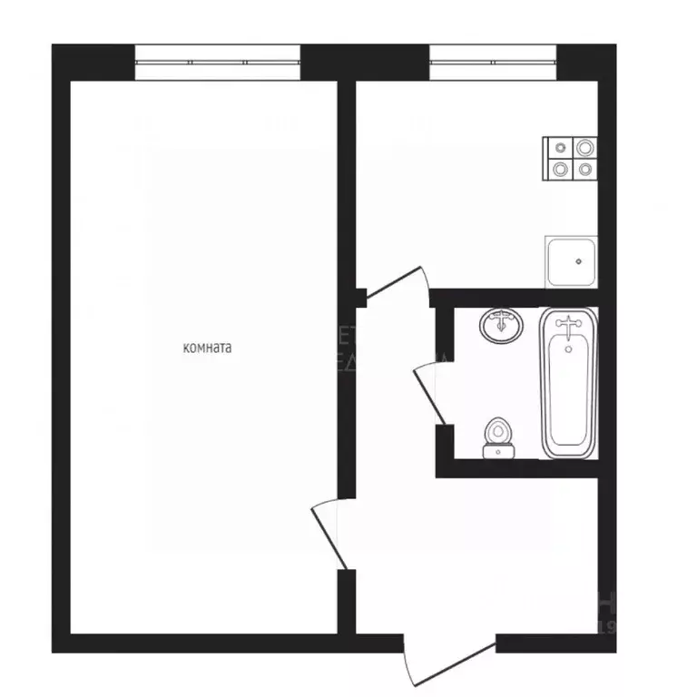 1-к кв. Тюменская область, Тюмень ул. Ватутина, 14 (29.6 м) - Фото 2