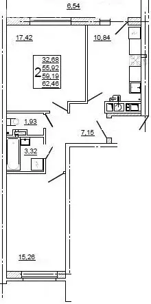 2-комнатная квартира: Смоленск, улица Крупской, 54Б (62.8 м) - Фото 1