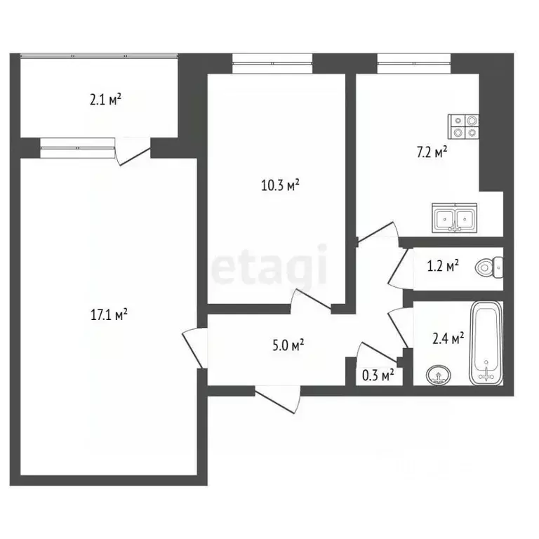 2-к кв. Нижегородская область, Нижний Новгород ул. Героев космоса, 10 ... - Фото 2