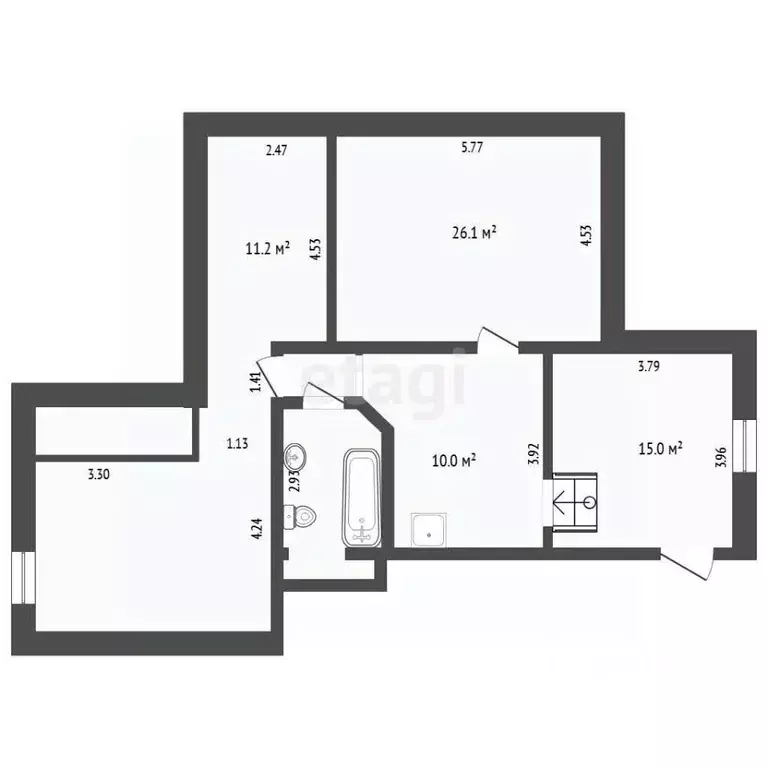 3-к кв. Тюменская область, Тюмень ул. Николая Федорова, 9 (92.0 м) - Фото 2