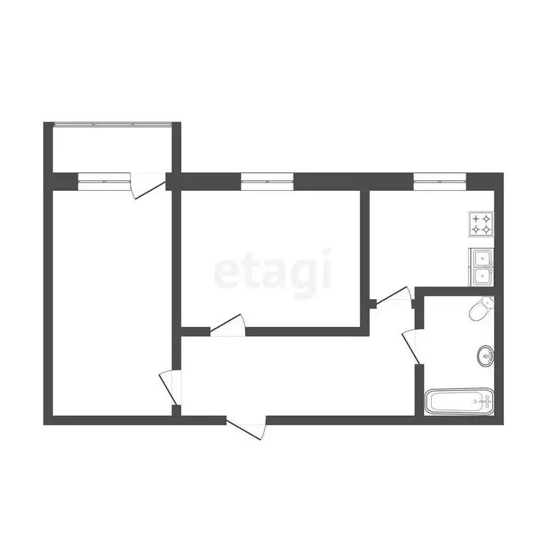 2-комнатная квартира: Тюмень, посёлок Новорощино, улица Андрея ... - Фото 1