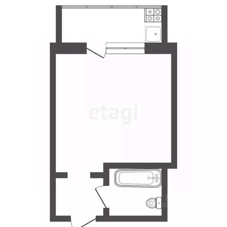 Студия Тюменская область, Тюмень ул. Газовиков, 20 (17.0 м) - Фото 2