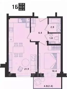 1-к кв. Псковская область, Псковский район, Завеличенская волость, д. ... - Фото 0