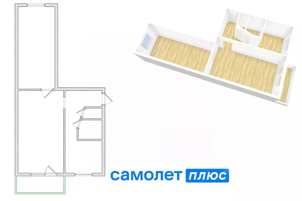 2-к кв. Кемеровская область, Кемерово Инициативная ул., 1Б (45.0 м) - Фото 1