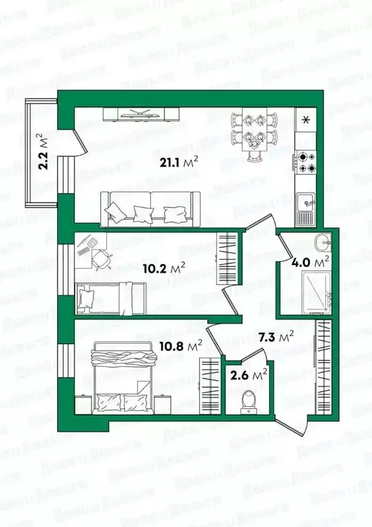 2-к кв. Кировская область, Киров ул. Архитектора Валерия Зянкина, 7 ... - Фото 1