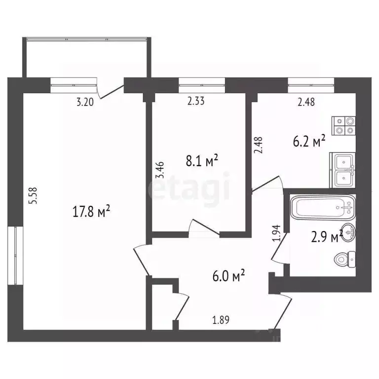 2-к кв. Удмуртия, Ижевск ул. А.Н. Сабурова, 35 (40.0 м) - Фото 0