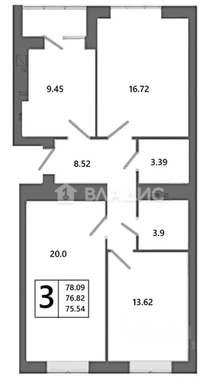 3-к кв. Калининградская область, Калининград ул. Флагманская, 3 (78.09 ... - Фото 1