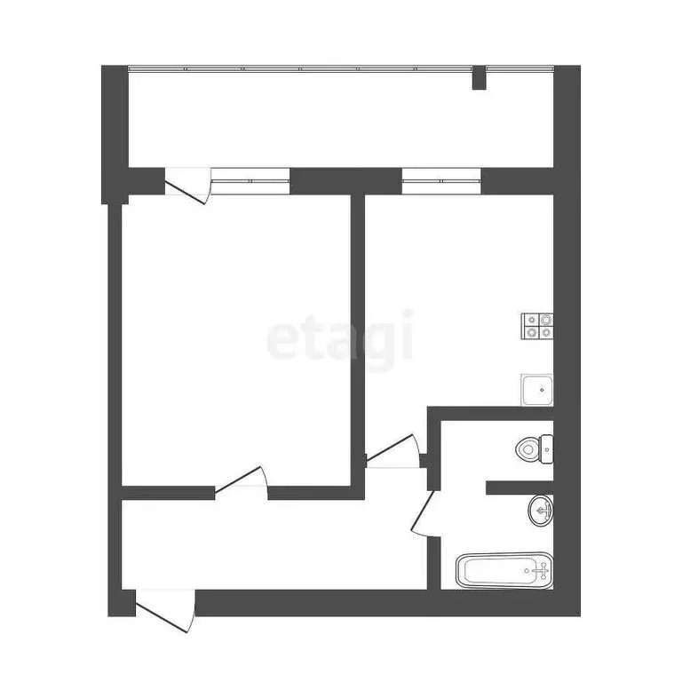 1-комнатная квартира: Тюмень, улица Дружбы, 75 (38.5 м) - Фото 1