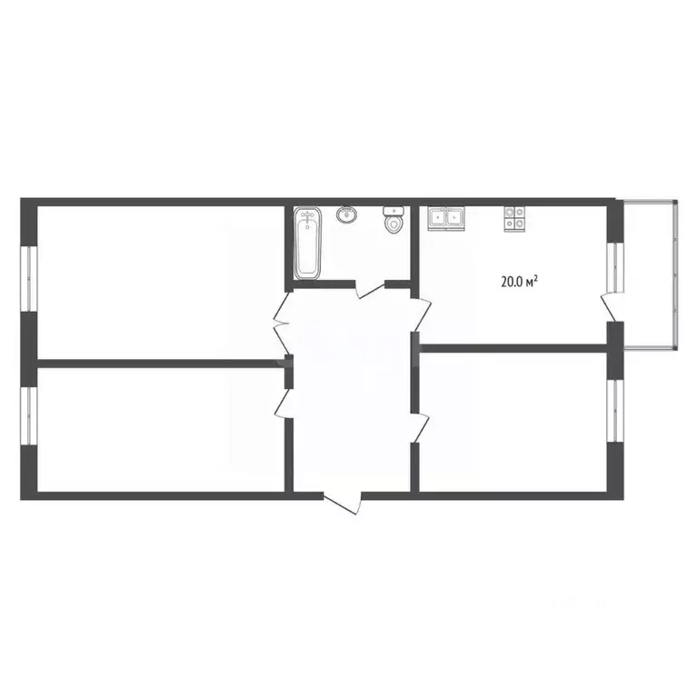 3-к кв. Забайкальский край, Чита Геофизический мкр, 8 (90.3 м) - Фото 1