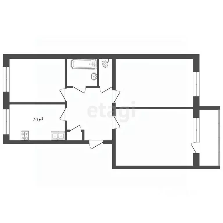 3-к кв. Тюменская область, Тюмень Садовая ул., 119 (57.8 м) - Фото 2