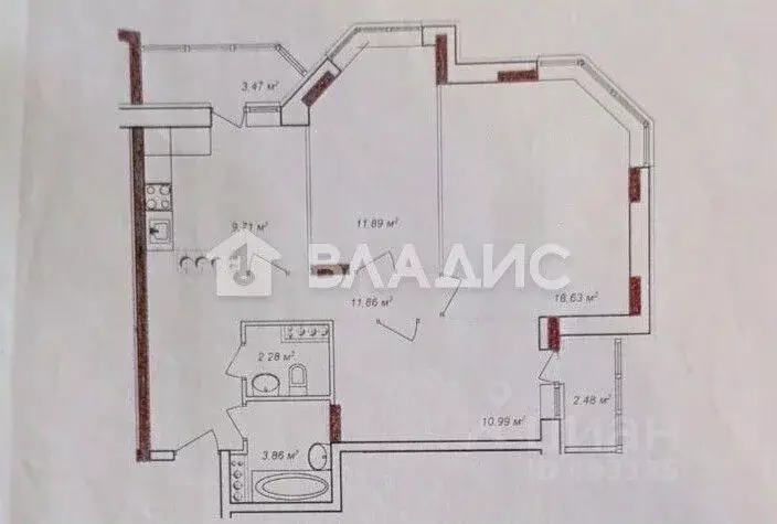 3-к кв. Владимирская область, Владимир ул. Мира, 4В (75.45 м) - Фото 2