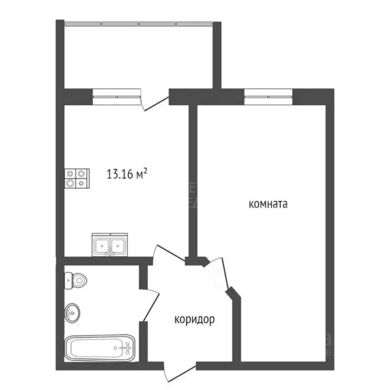 1-к кв. Тюменская область, Тюмень ул. Тимофея Кармацкого, 9 (46.0 м) - Фото 1