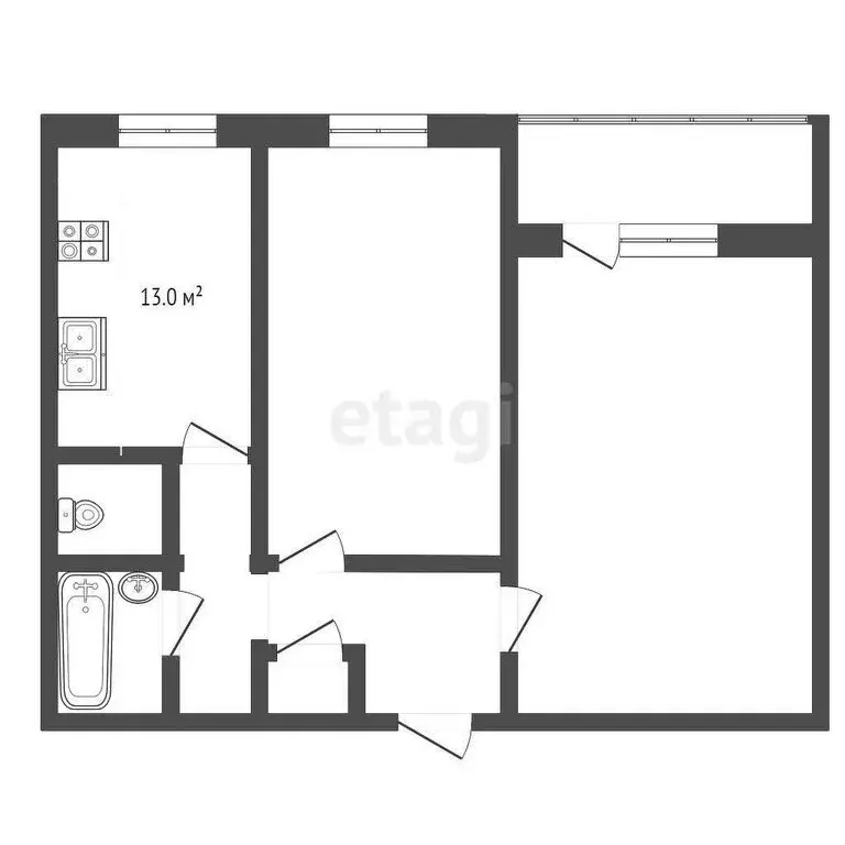 2-комнатная квартира: Москва, Суздальская улица, 14к1 (53 м) - Фото 0
