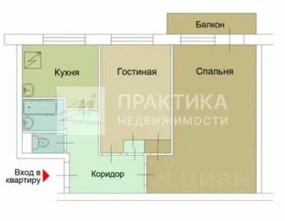 2-к кв. Москва ул. Демьяна Бедного, 20К2 (45.1 м) - Фото 2