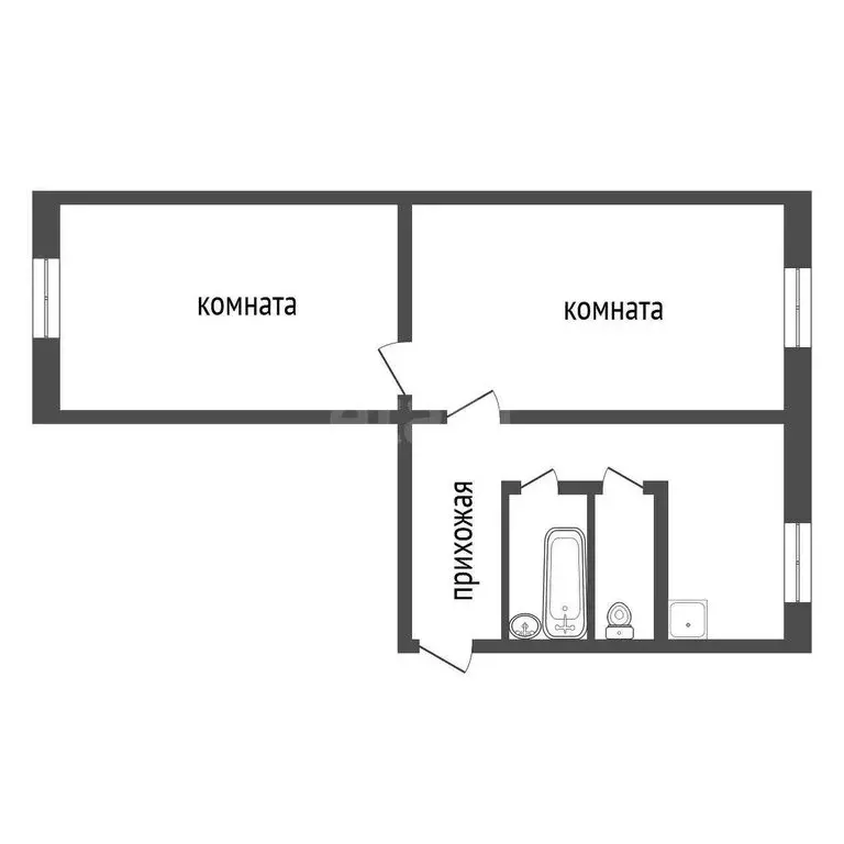 2-комнатная квартира: Братск, жилой район Энергетик, улица Наймушина, ... - Фото 1