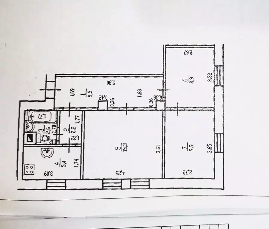 3-к кв. Башкортостан, Уфа ул. Рыбакова, 22 (53.8 м) - Фото 2