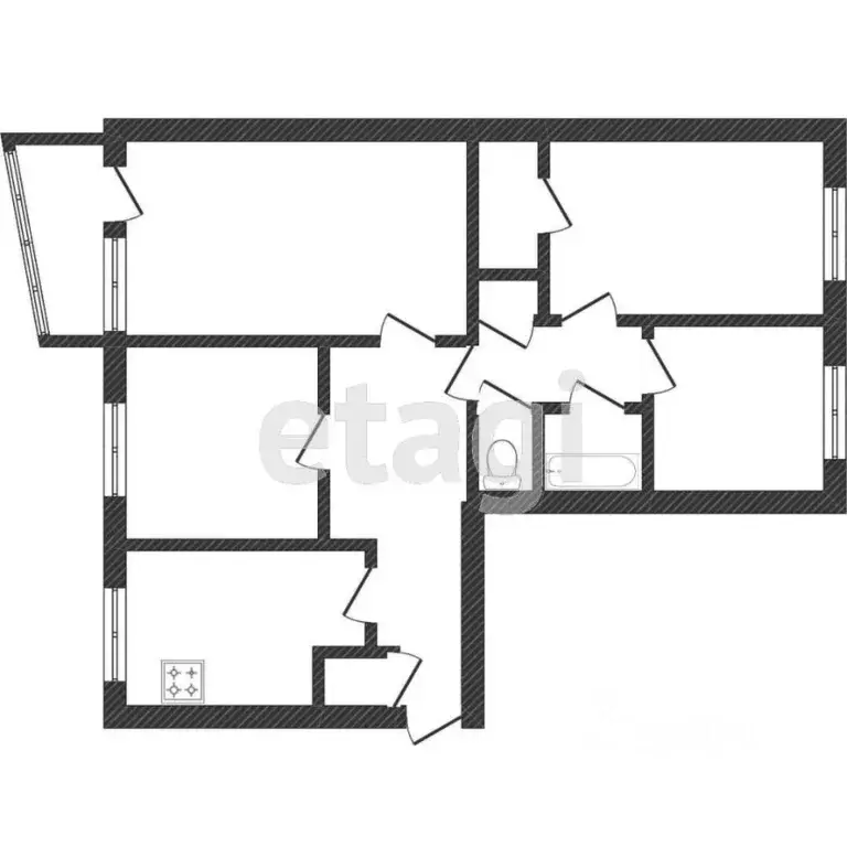 4-к кв. Ханты-Мансийский АО, Сургут ул. Дзержинского, 12 (88.1 м) - Фото 2