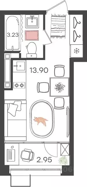 Студия Нижегородская область, Нижний Новгород Северный жилрайон,  ... - Фото 0