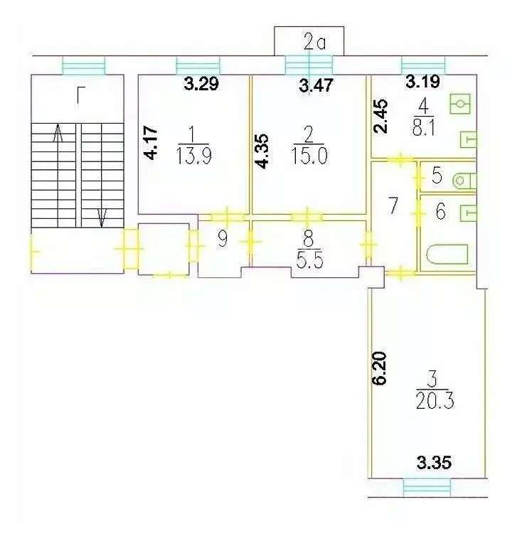 3-к кв. Москва ул. Шкулева, 17 (75.5 м) - Фото 2